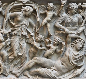 Detail, Endymion sarcophagus, Mid–Imperial, Severan, early 3rd century CE. Roman Marble. Rogers Fund, 1947 (47.100.4). Metropolitan Museum of Art, New York. 