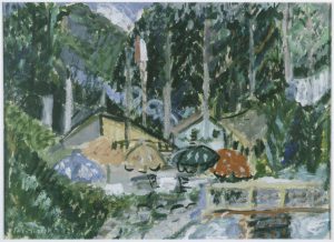 Fishing Lodge, Austria. A painting by Caroline Rogers Hill