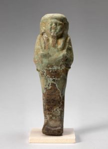 Egyptian shabti gifted to Mount Holyoke by Randolph following her 1909-1910 travels, 747-332 BCE (Mount Holyoke College Art Museum)