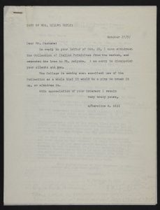 Letter from Caroline Hill to Mr. Castano, October 27, 1957