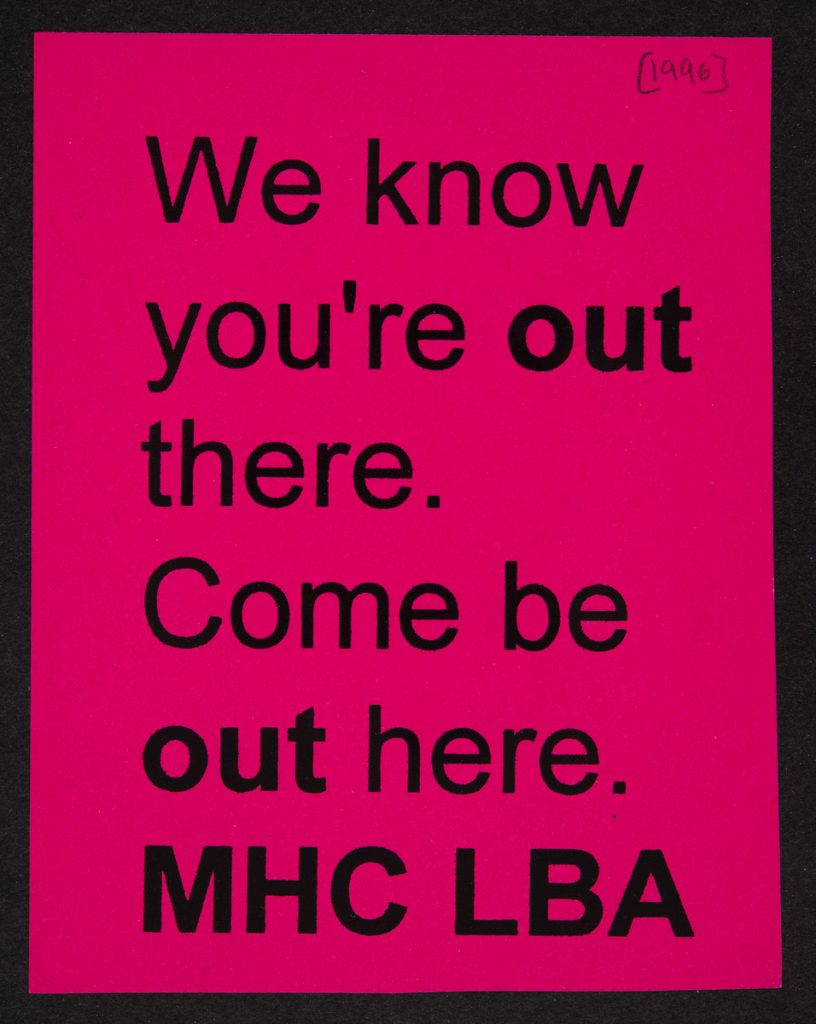 Bright pink flyer with large black text