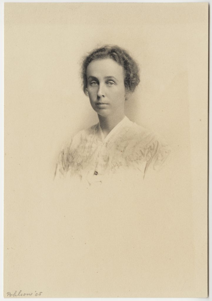 Jeanette Marks as a young woman, studio portrait circa 1895-1905