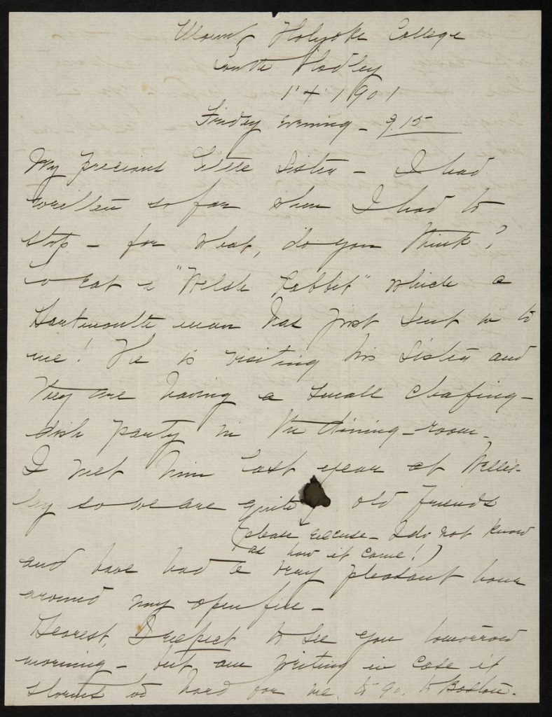 Letter from Woolley to Marks, January 6, 1901