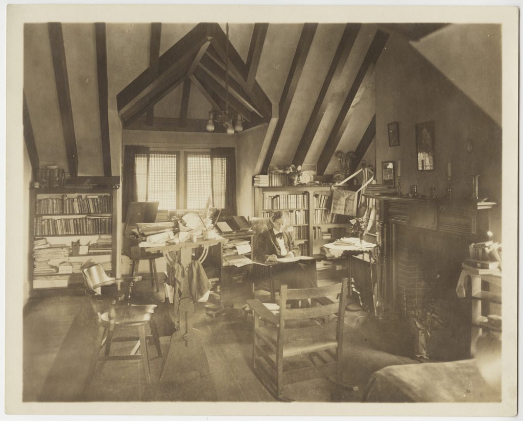 "Attic Peace," Jeannette Marks' personal study in the President's House, taken by Katherine McClellan