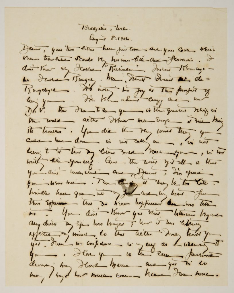 Letter from Marks to Woolley, August 8, 1906