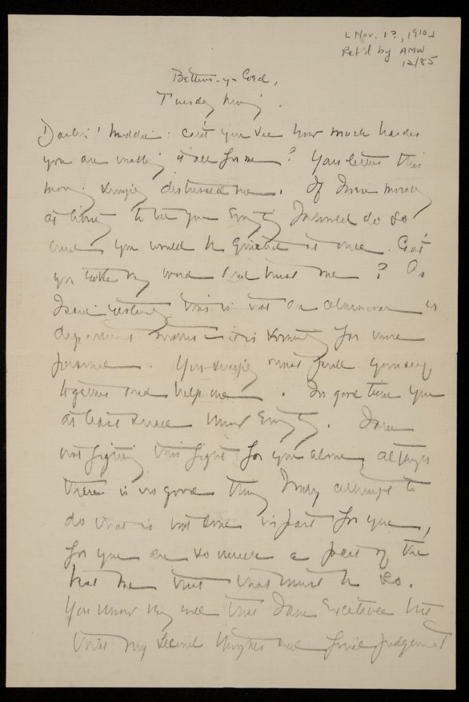 Letter from Marks to Woolley, November 1, 1910