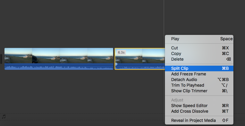 how to split clips in imovie