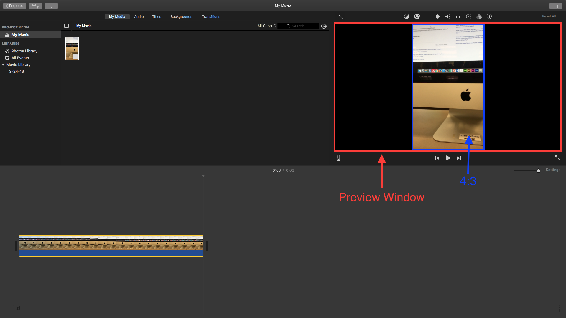 Change video imovie portrait how from in to to landscape Change from